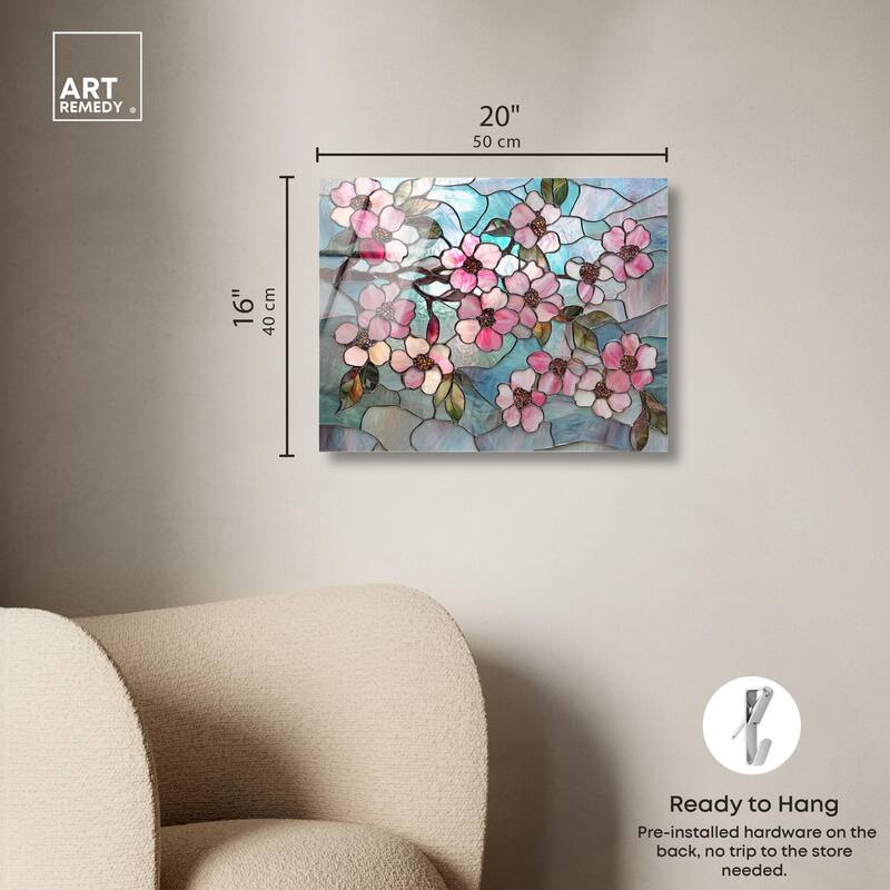 Shimmering Spring Blossoms II Acrylic by Art Remedy, Ready to Hang