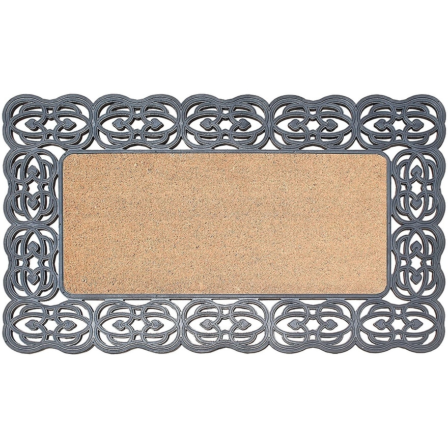 A1 Home Collections Rubber and Coir Heavy Duty Decorative Design Durable Doormat 22"X48"