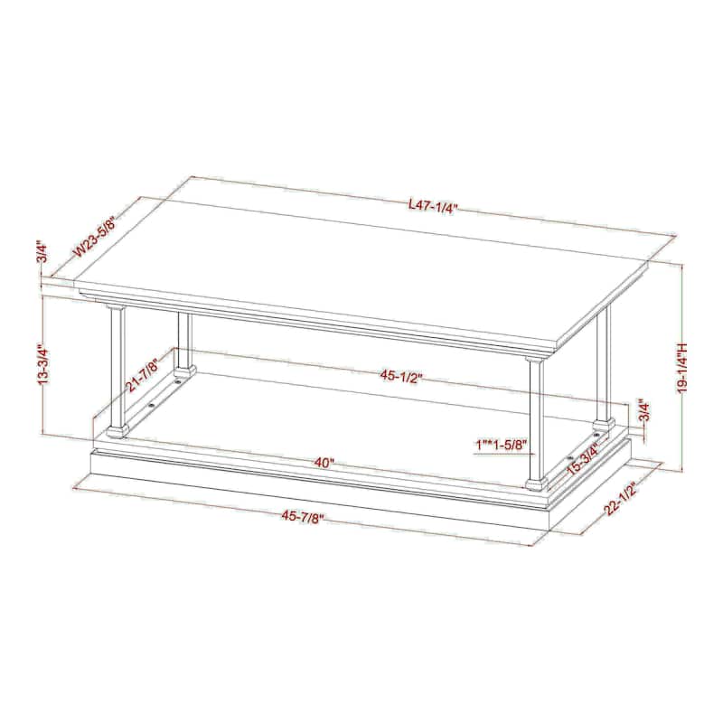 Marcin Transitional 47-inch 1-Shelf Coffee Table by Furniture of America