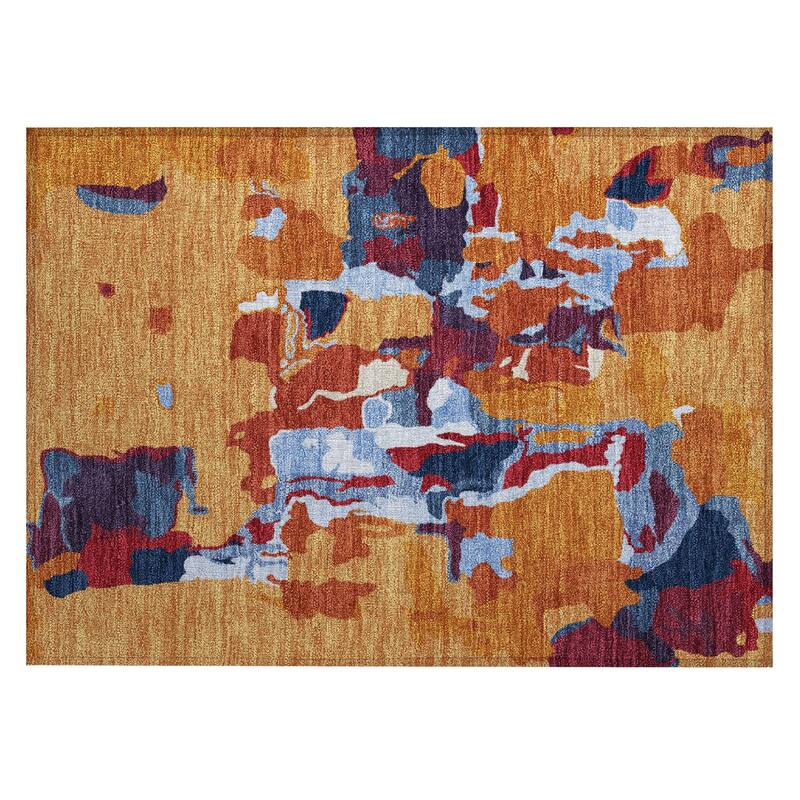 Machine Washable Indoor/ Outdoor Abstract Glam Chantille Rug