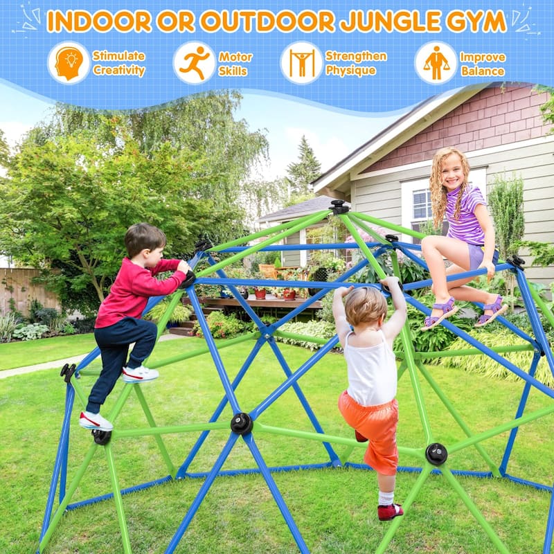Climbing Dome 10FT Dome Climber Jungle Gym for Kids Indoor Outdoor Play - 120 x 120 x 60 in