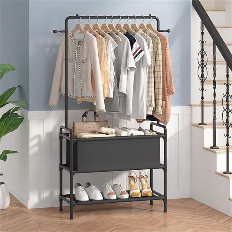 Clothing Rack with Storage Bag - 12.2"D x 33.46"W x 68.11"H