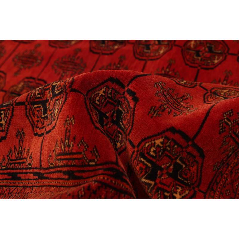 ECARPETGALLERY Hand-knotted Teimani Red Wool Rug - 4'1 x 5'10