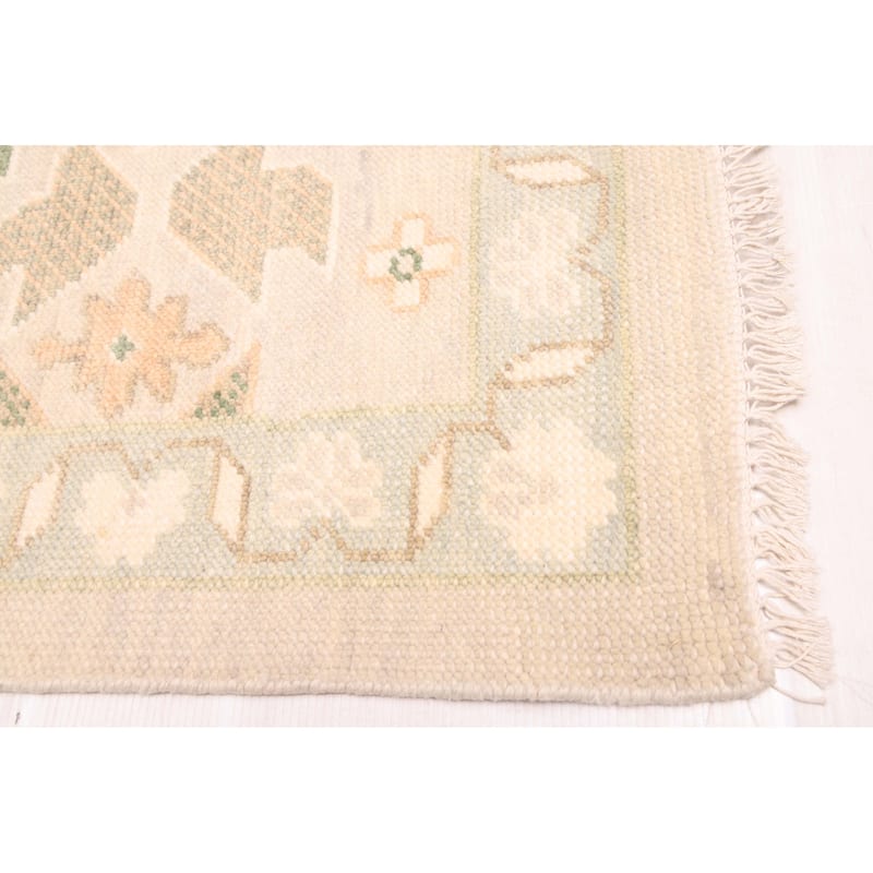 ECARPETGALLERY Hand-knotted Modern Oushak Light Grey Wool Rug - 9'2 x 12'2