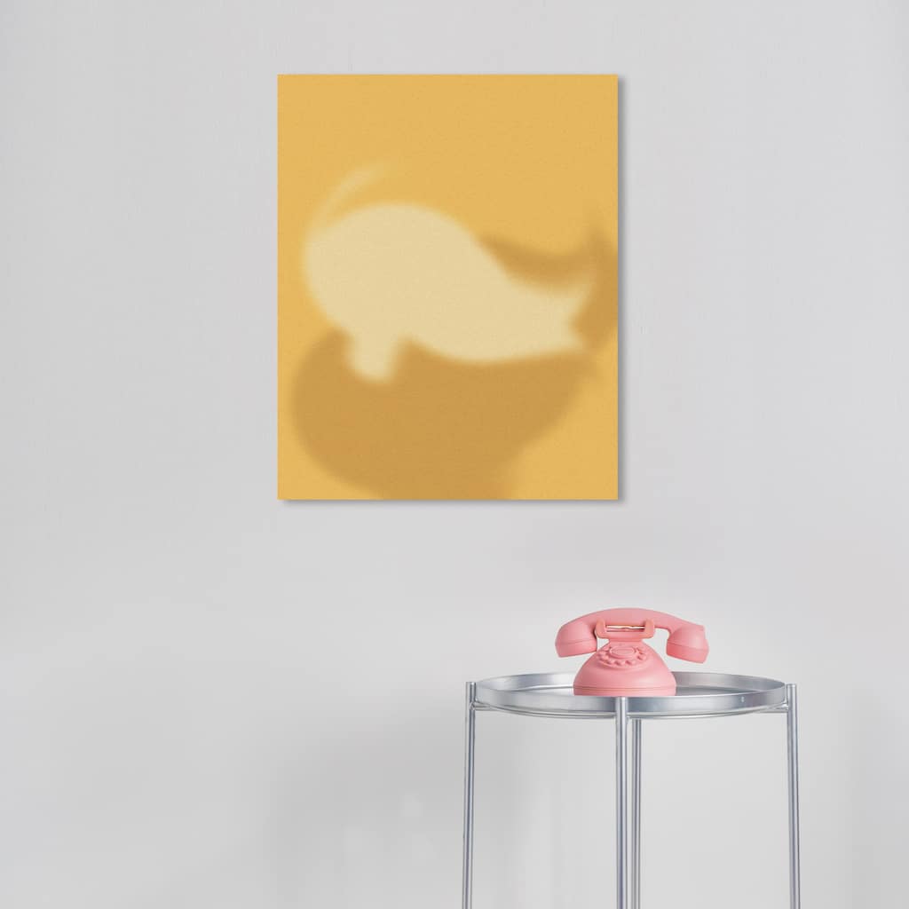 Wynwood Studio Canvas Abstract Blurry Whale Yellow Modern & Contemporary Wall Art Canvas Print