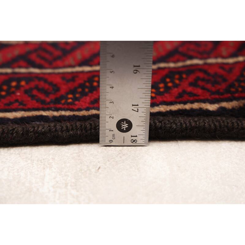 ECARPETGALLERY Hand-knotted Teimani Dark Red Wool Rug - 3'3 x 5'10