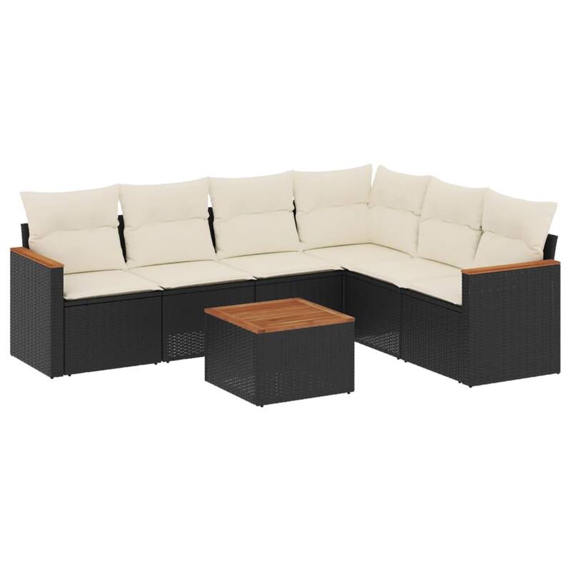 vidaXL Garden Sofa Set Black - 24.4 x 24.4 x 27.2