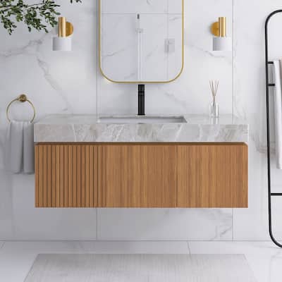 48" Wall-Mounted Bathroom Vanity with Ceramic Sink - 47.64'' x 18.9'' x 17.72''