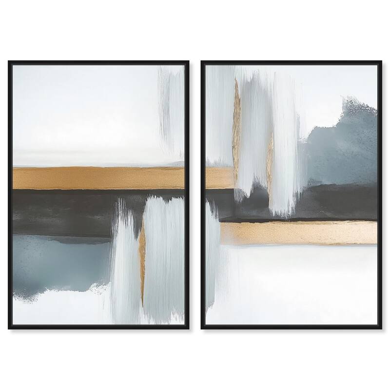 Azure Horizon II Canvas Set of 2 by Art Remedy - 10" x 15" - Black