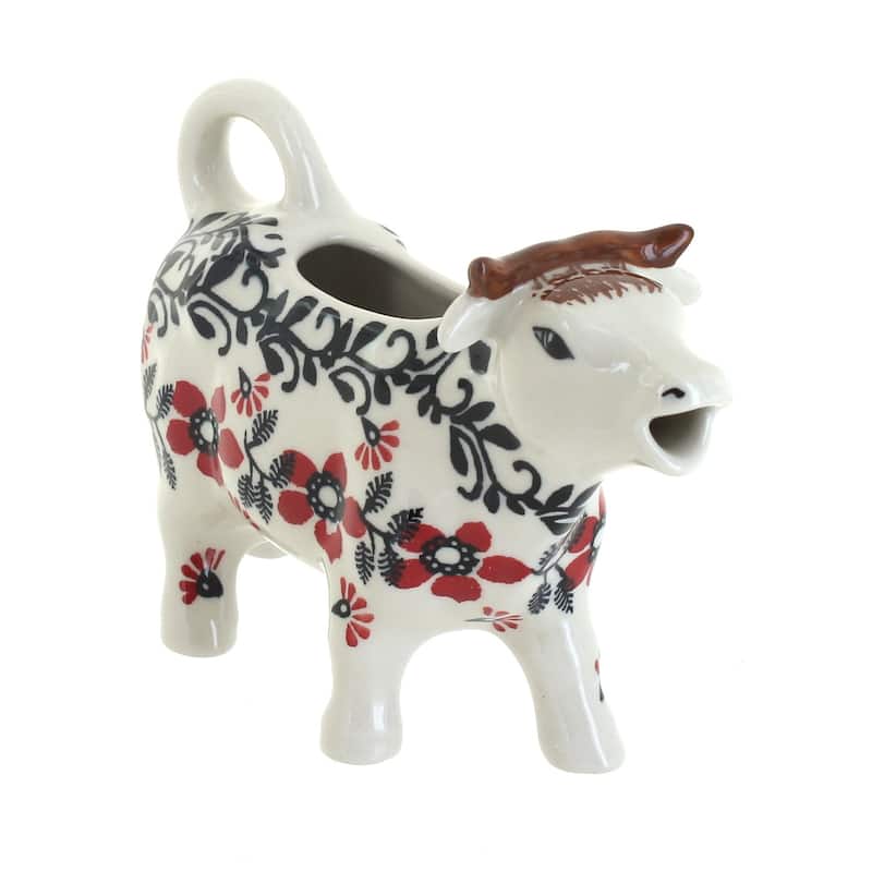 Blue Rose Polish Pottery D081 Manufaktura Cow Creamer