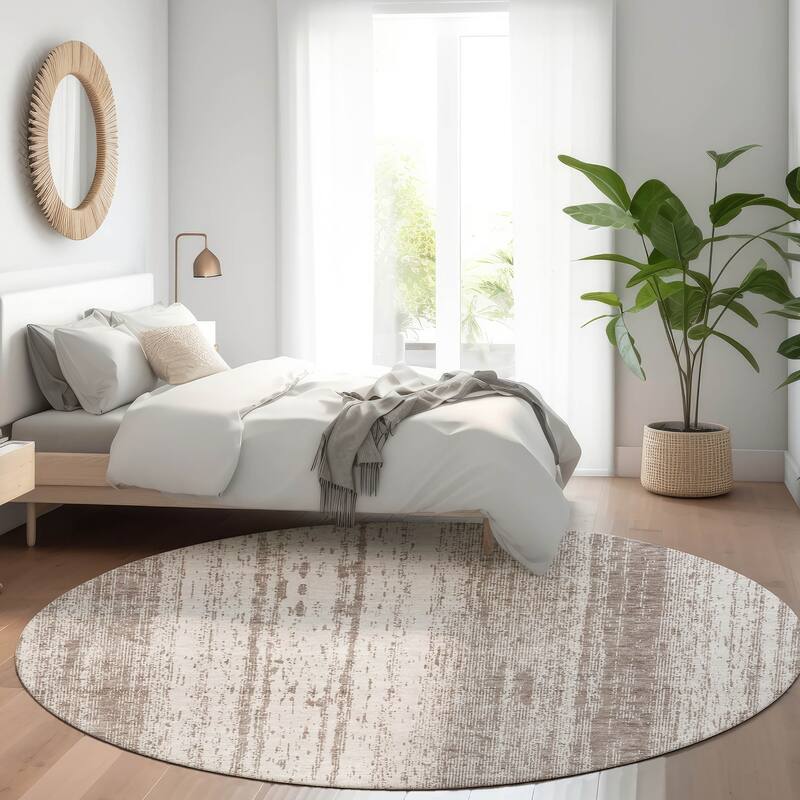 Premium Washable Super Soft Transitional Ombre Mayfield Rug - Taupe - 8' x 8'