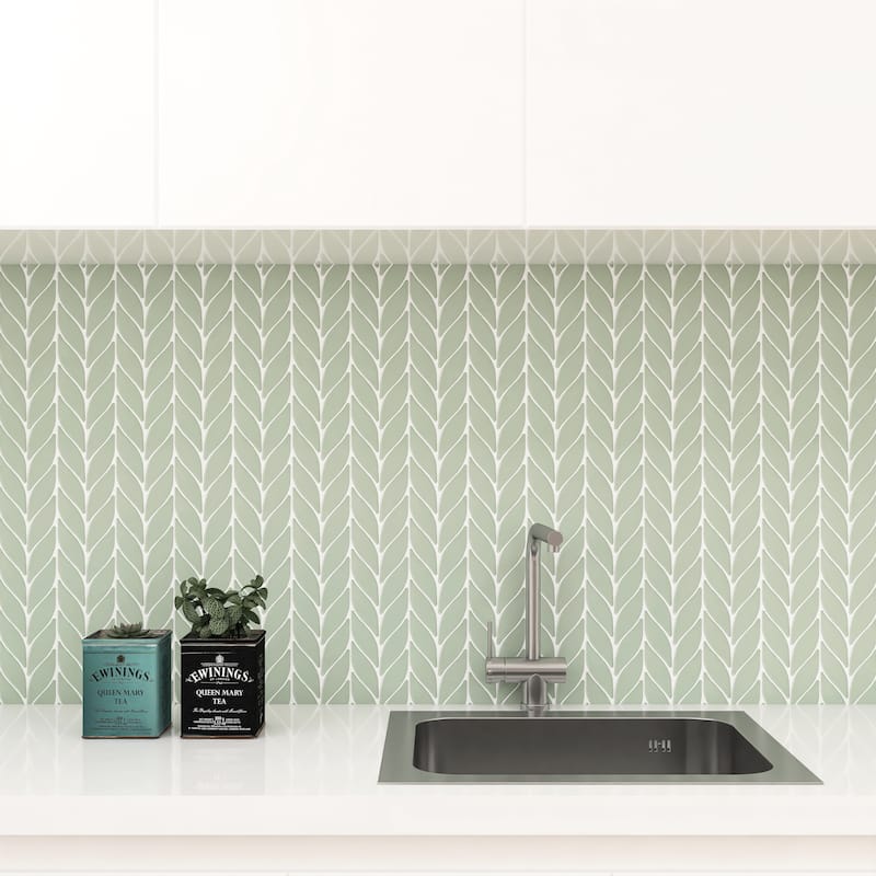 Petal/Leaf Matte Porcelain Mosaic Tile - Wall & Floor Use - 1 Case (15 Sheets)