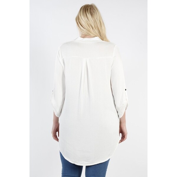 gauze tunic plus size