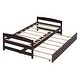 preview thumbnail 30 of 31, Modern Simple Twin Size Platform Bed with Twin Size Trundle Wood Bed Frame for Kids, Teens, Boys or Girls Easy Assembly