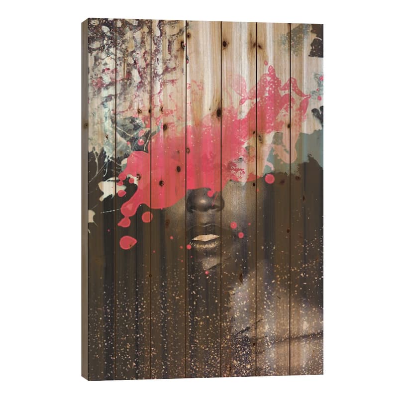 Ink Blot Print On Wood by Taylor Allen - Multi-Color - 40x26x1.5
