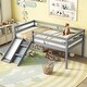 preview thumbnail 1 of 14, Twin Size Low Loft Platform Bed wSlide and Ladder & Safety Guardrails Grey - Twin