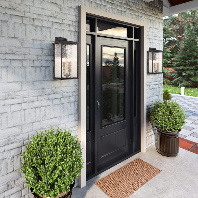 Artcraft Estate 4-Light Outdoor Wall Sconce - Black with Brass Accent