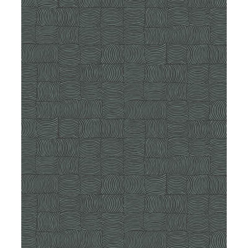 Seabrook Designs Waladli Non-Woven Unpasted Wallpaper - 20.9 in. W x 33 ft. L - Charcoal & Aegean