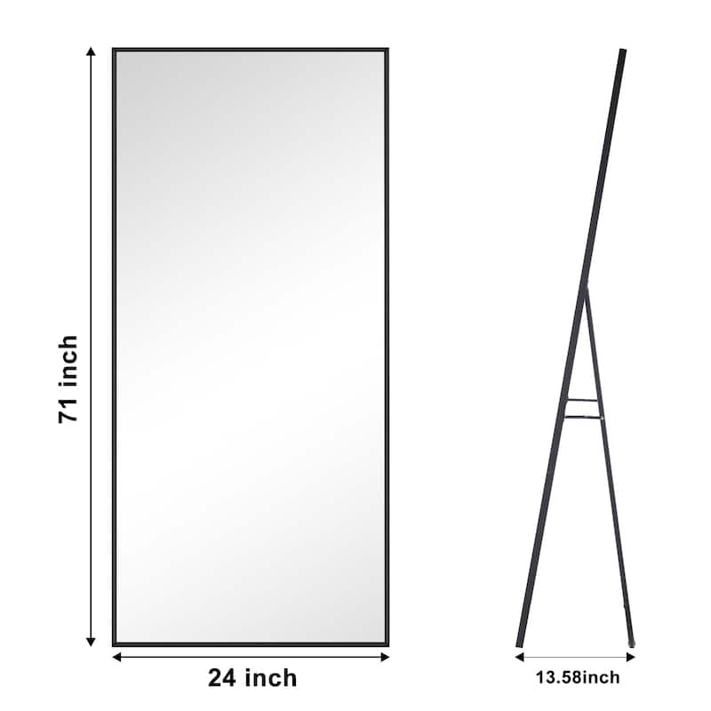 Rectangle Full Length Metal Floor Mirror Wall Mounted Mirror