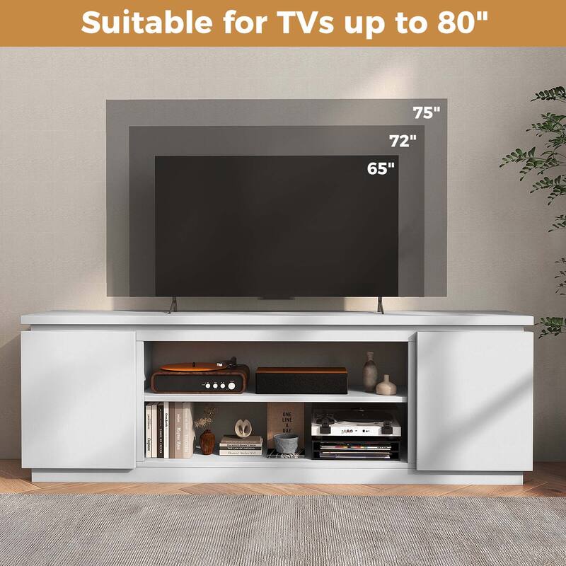 Costway Fireplace TV Stand for TVs up to 80" with Electric Fireplace 3 - See Details