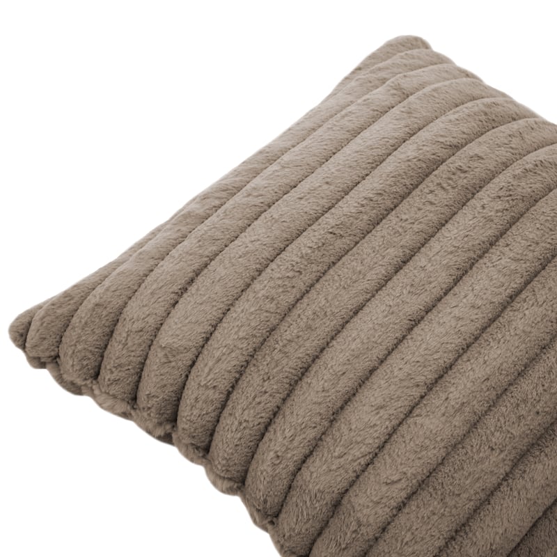 Modern Stripe Faux Fur Square Throw Pillows (Set of 2)