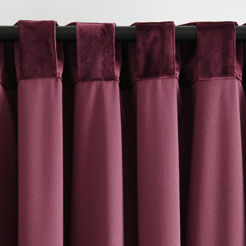 Lush Decor Prima Velvet Solid Light Filtering Back Tab Rod Pocket Window Curtain Panels Set