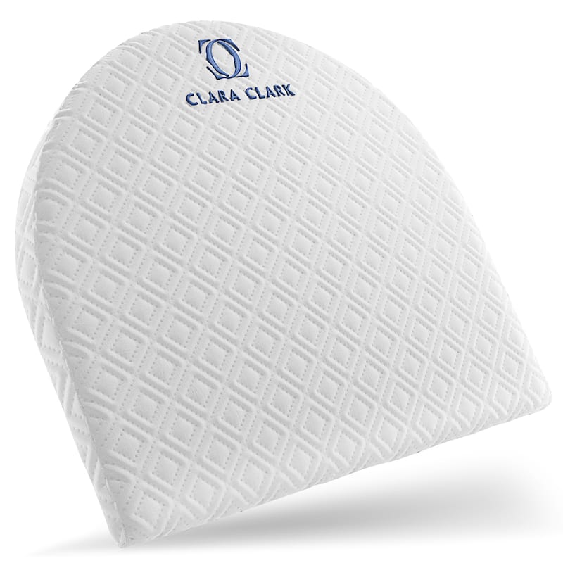 Clara Clark Small Memory Foam Wedge Pillow - Washable Cotton Cover Waterproof Pillow - Bassinet Wedge Pillow