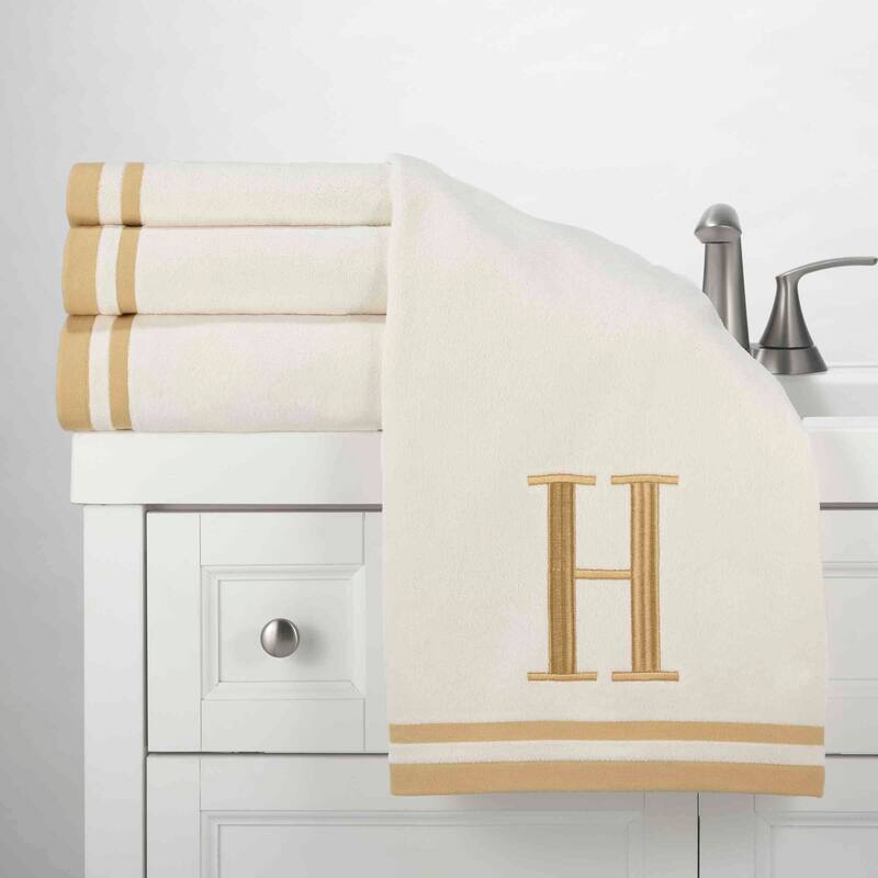 Avanti IVR/GLD Monogram 3-Piece Towel Set