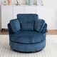 preview thumbnail 28 of 55, Oversized 360 Degreed Swivel Accent Chair Modern Soft Plush Corduroy Round Barrel Chair for Living Room Bedroom with Pillows Blue