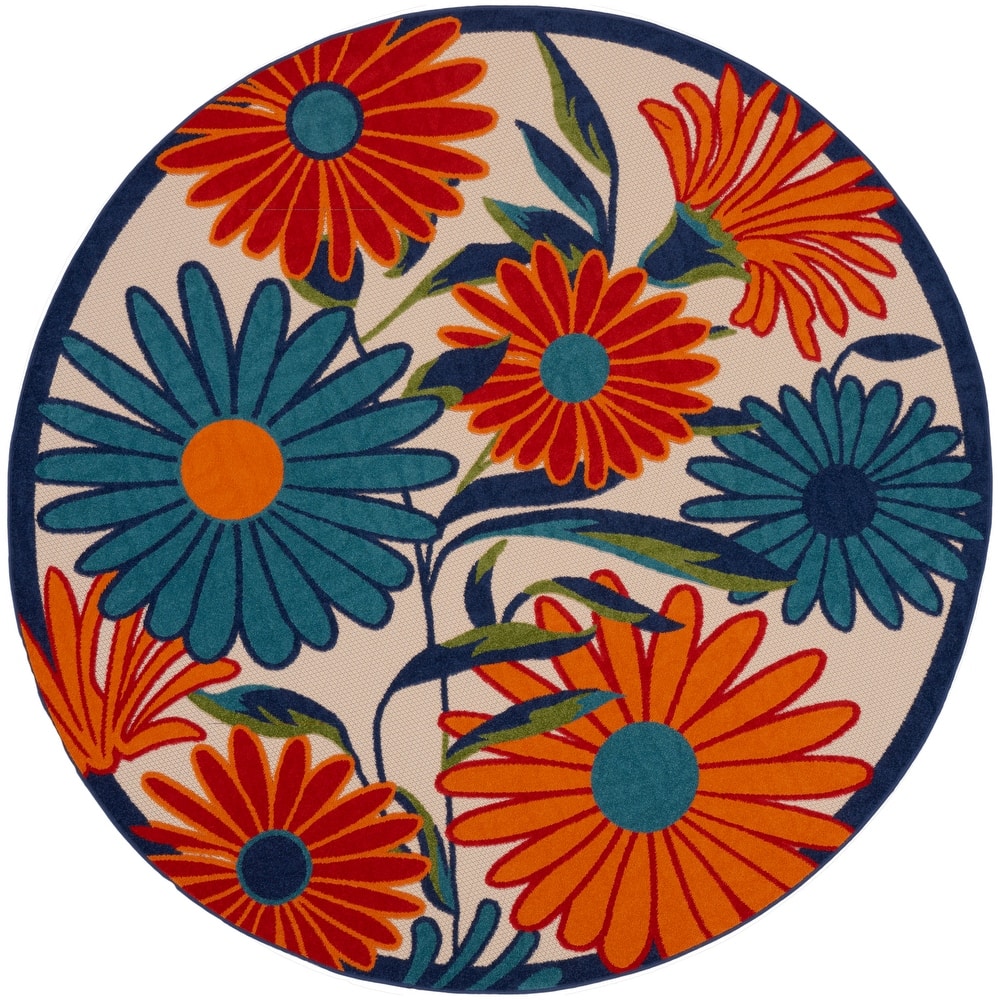 Nourison Alice Indoor/Outdoor Floral Area Rug.
