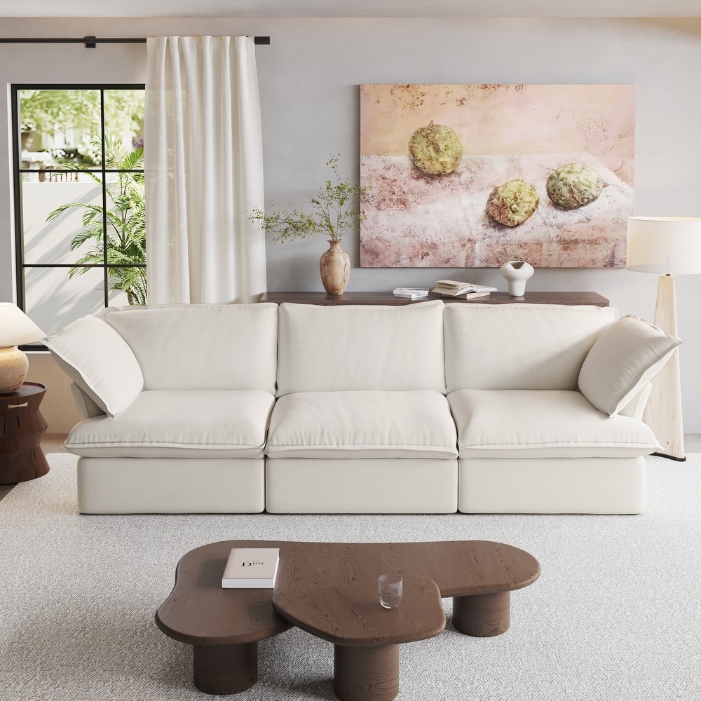 Modern Comfy Cloud Sofa Couch, Minimalist Down-Filled Sectional Sofas Couches, Cushion Covers Removable