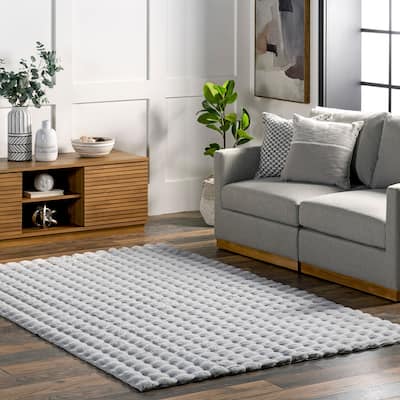 Nuloom Jeni Solid Plush Machine Washable Area Rug
