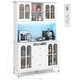 preview thumbnail 1 of 8, Gymax 73'' Tall Kitchen Pantry Storage Cabinet w/ LED Lights and Power White