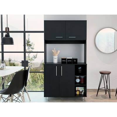 None Colorado Multipurpose Pantry Cabinet with Open Counter & Three Open Shelves