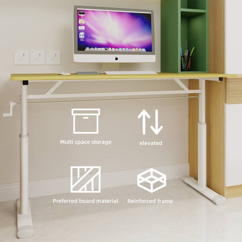 Adjustable Study Desk for Kids & Adults - Height-Adjustable, Multi-Purpose Home/Office Desk, Compact Design
