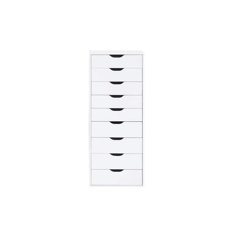 Sleek Modern Drawer Dresser Storage Cabinet with Grooved Drawer Pulls, Multipurpose Office File Storage Cabinet