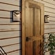 preview thumbnail 8 of 11, Douglas 1-Light 8 in. Warm Bronze Indoor-Outdoor Rustic Flush Mount Wall Sconce, Glass Shade, Dimmable, Wall Fixture