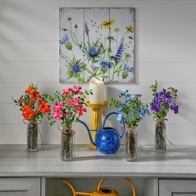 14" Summer Garden Glass Arrangement Set of 4