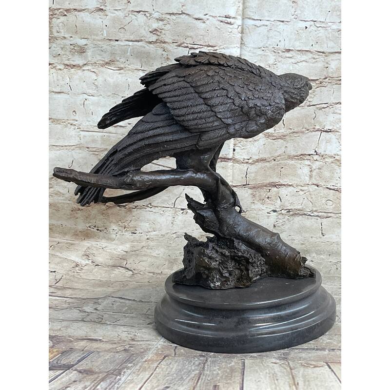 Handmade 100 Percent Real Bronze Statue American Bald Eagle Figure Sculpture Figurine