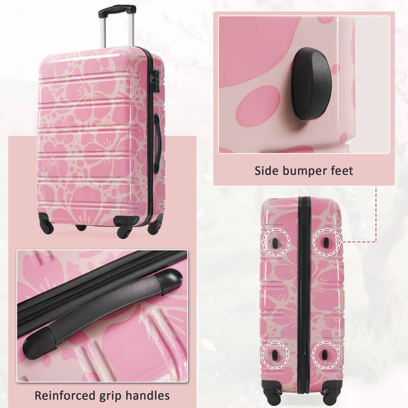 3-Piece, Modern Luggage Sets, Lightweight Luggage with Silicone Handles and Combination Lock, for Boarding Travel
