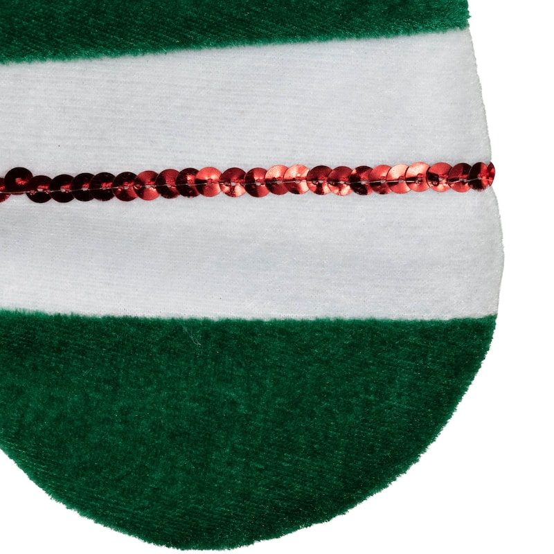 18" Velvet Sequin Stripe Stocking