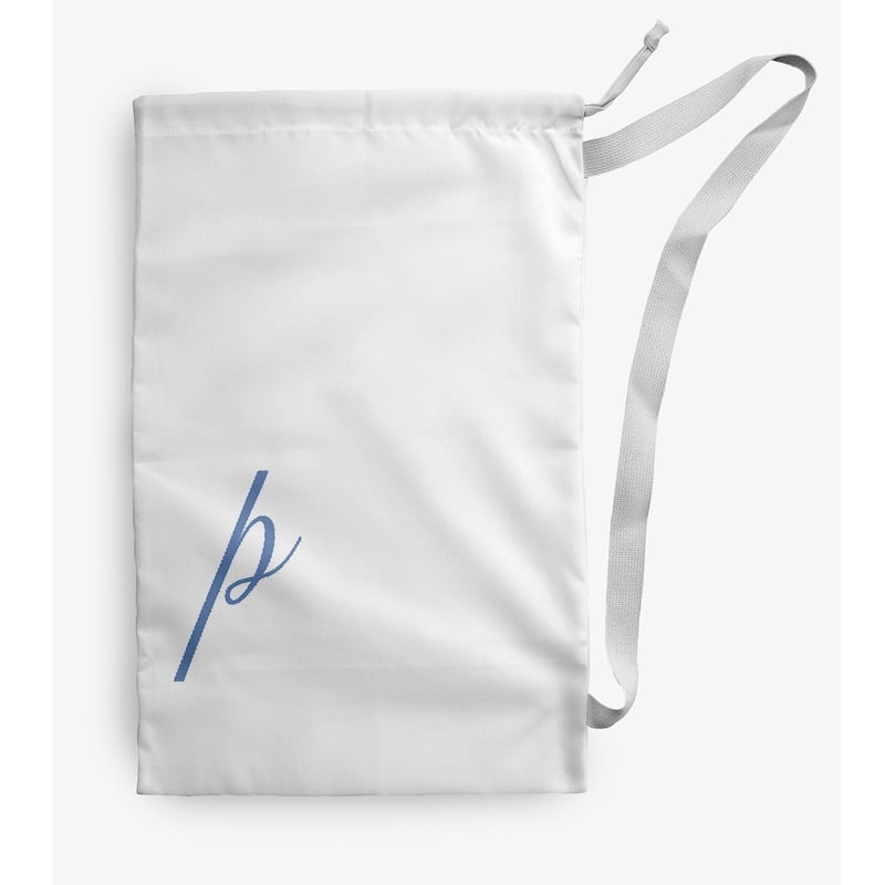 Modern Monogram Laundry Bag - 28" x 36" - White/Light Blue
