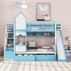 preview thumbnail 1 of 1, Twin-Over-Twin Wood Bunk Bed with Drawers, Shelves and Slide