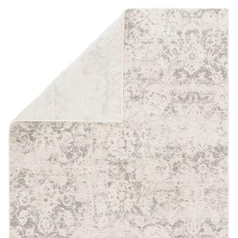 Cheyenne Abstract Grey and White Viscose Blend Area Rug