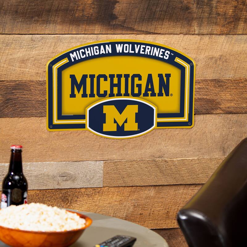 University Of Michigan Embossed Steel Wall Sign, 11" x 17"