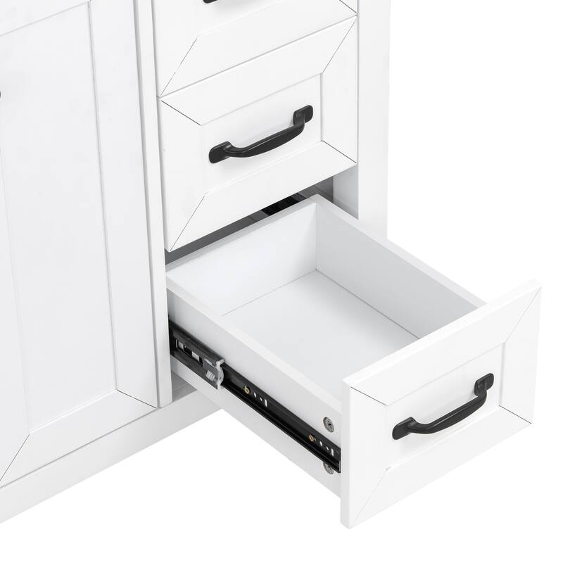 GDFStudio - Avalon Modern Freestanding Bathroom Vanity with Ceramic Sink & Soft Close Multi-Storages