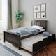 Max and Lily Twin Size Bed with Trundle - Espresso