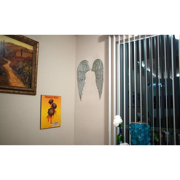 Shop Galvanized Metal Rustic Angel Wings Wall Hanging 2 Piece Set