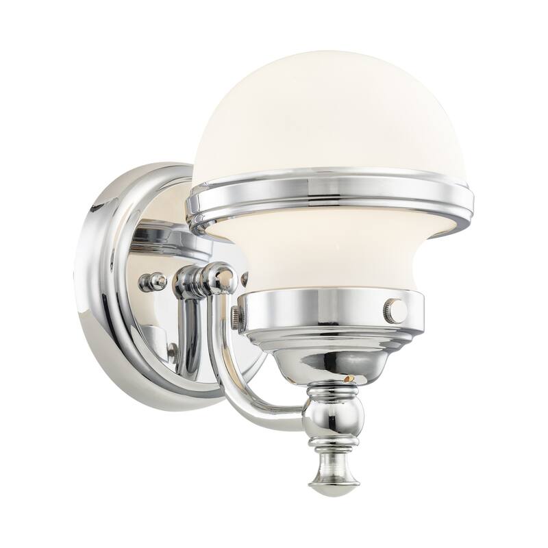 Livex Lighting Oldwick Single Light 8" Tall Bathroom Sconce with White