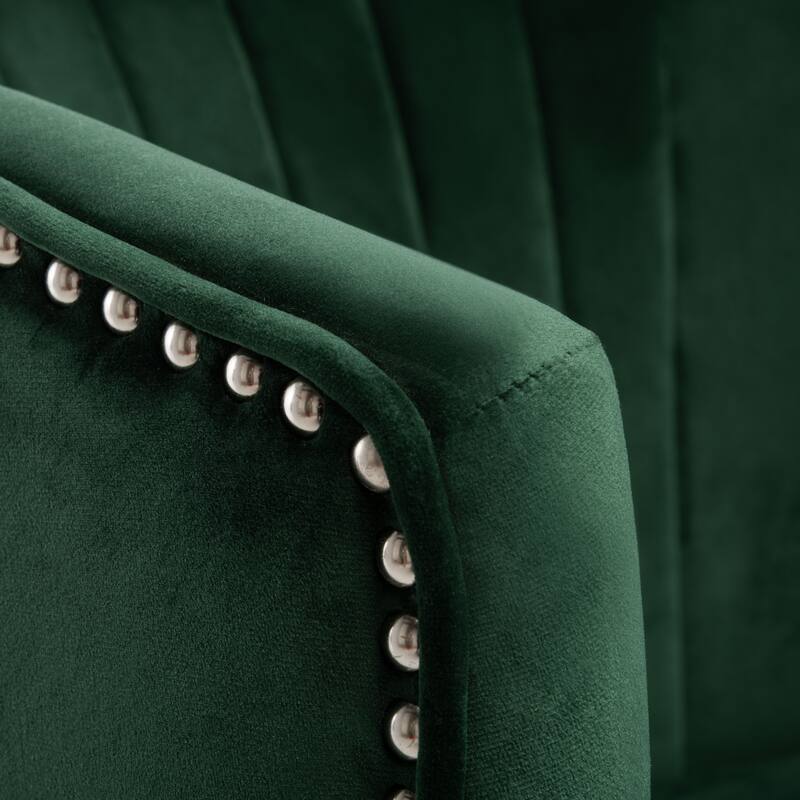 SAFAVIEH Amalia Velvet Wingback Accent Chair - 26.8" x 28" x 31.9" - 27Wx28Dx32H